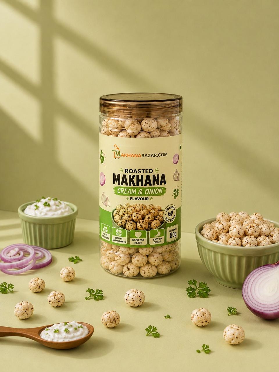 Cream and onion flavoured makhana for Egypt